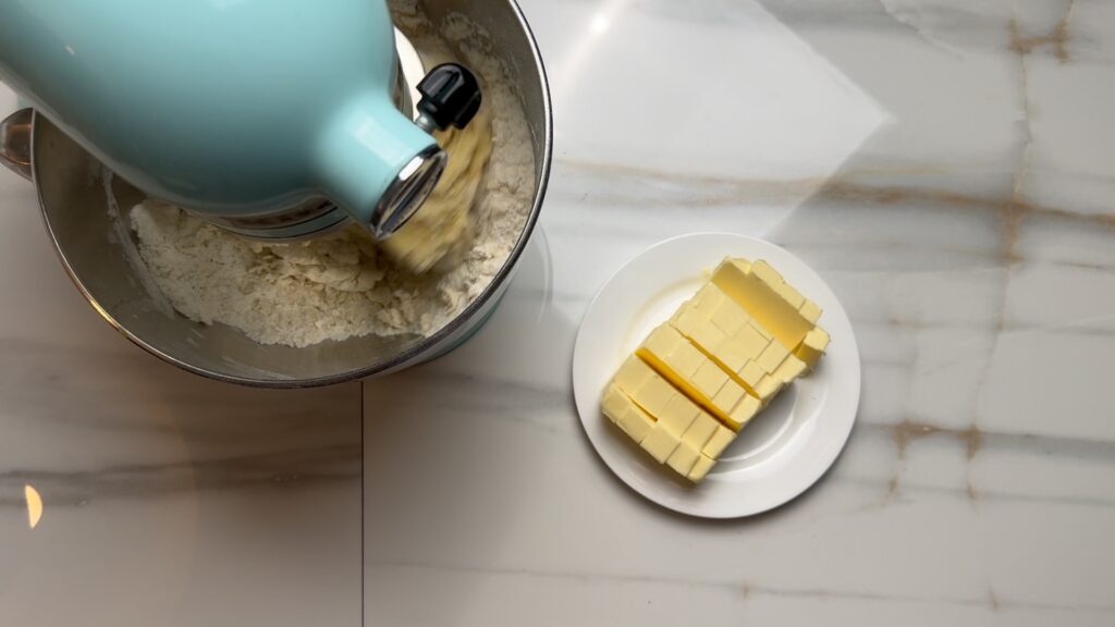 Butter Inwürfel Schneiden