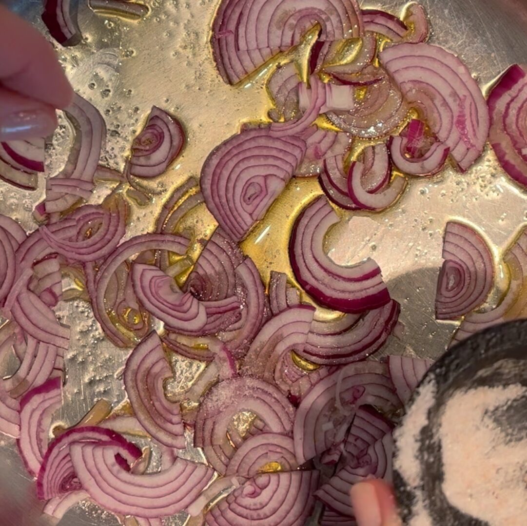 Pfanne Öl Salz Zwiebel