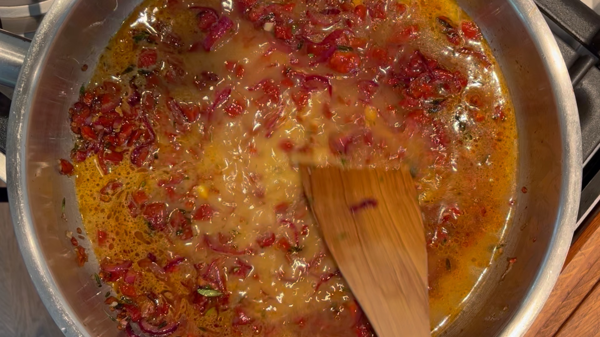 Tomatenmarmelade Pfanne Brühe