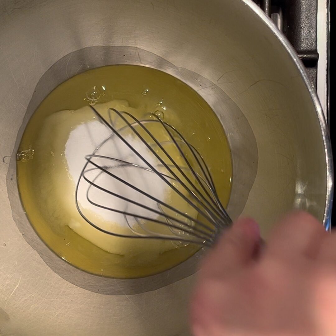 Baiserbäumchen Wasserbad Schüssel Schneebesen