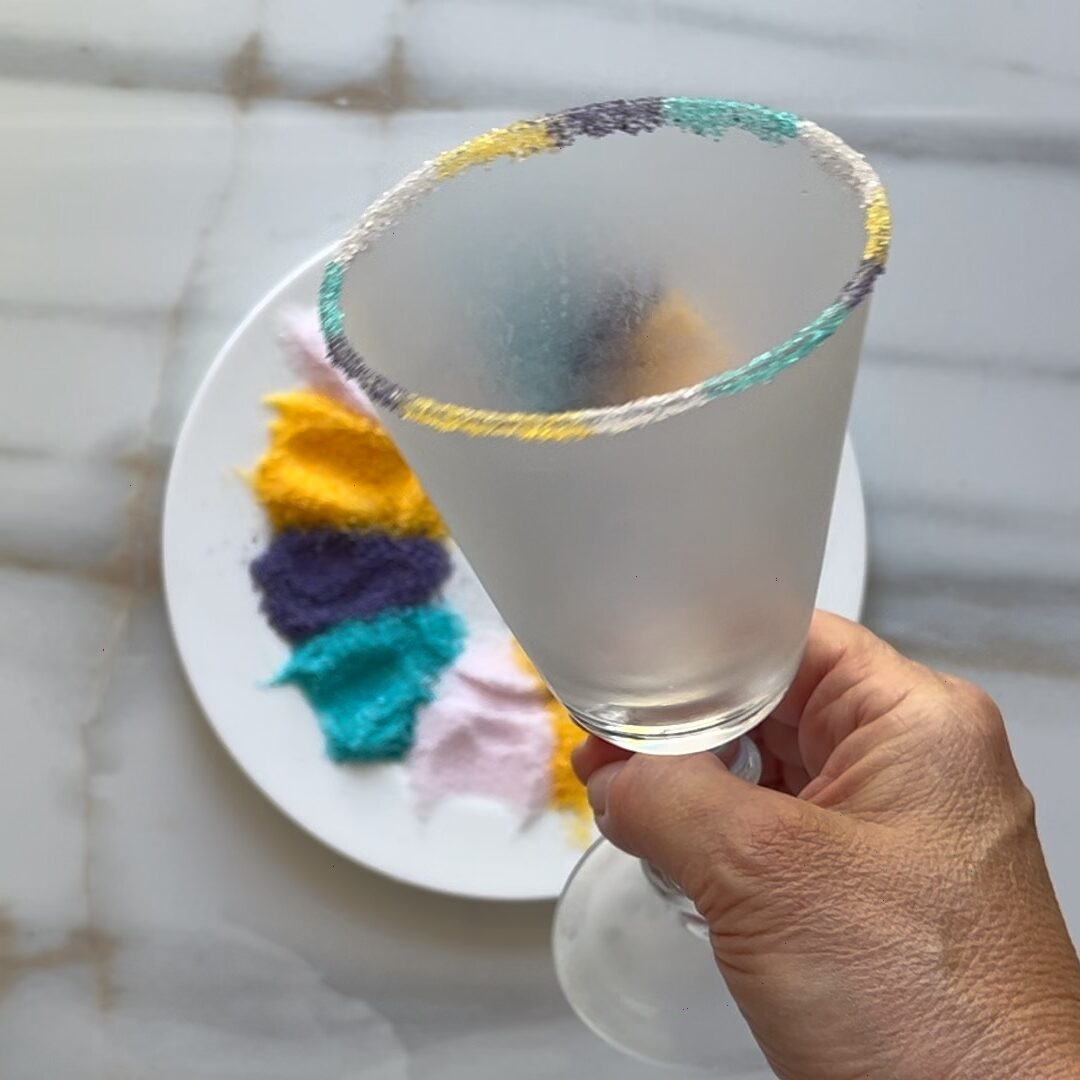 Glas Mit Zuckerrand Bunt