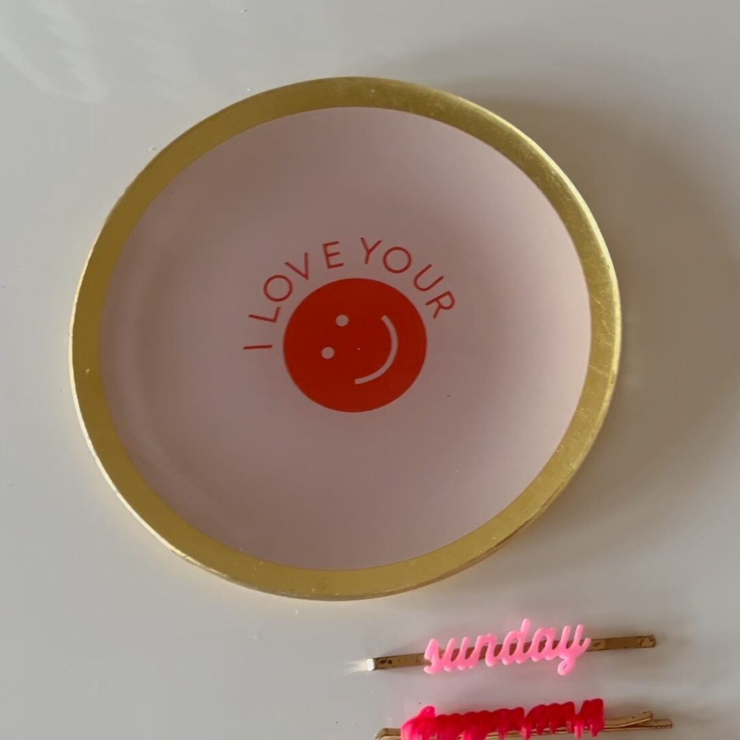 Teller Rot Rosa I Love Your Smile