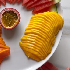 Früchteteller Mango Aufgefächert Platte