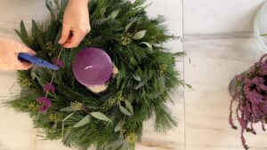 Adventsgesteck Liebesperlen Gartenschere