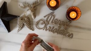 Adventskalender Tedi Glitzer Deko Band