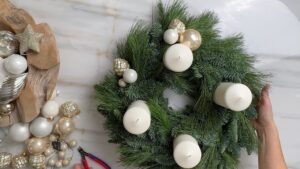 Adventskranz Pearl Dreiergruppen