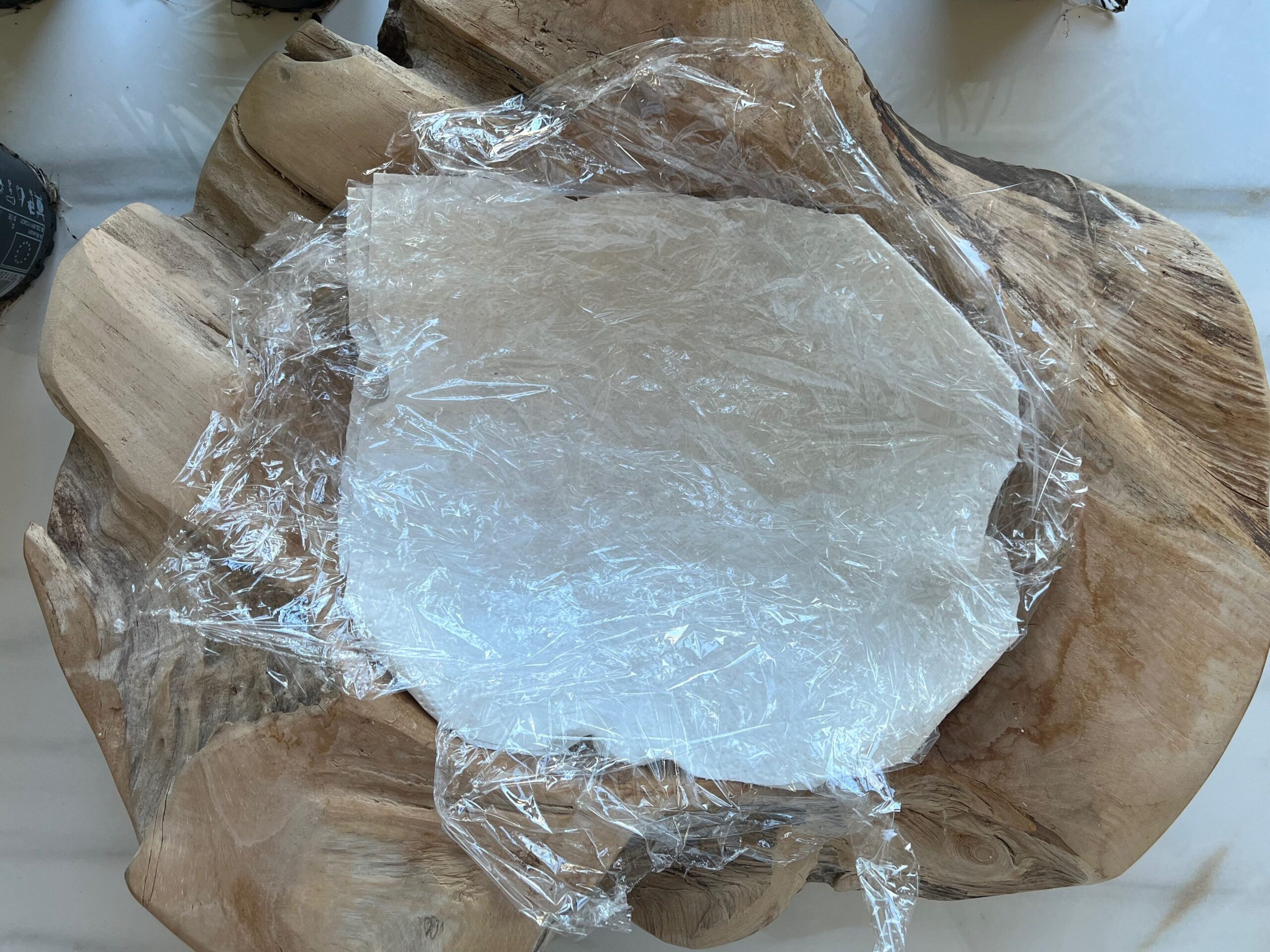 Holzschale Papier Folie